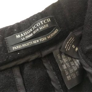 Maison Scotch Black Wool Biker Joggers Sweatpants